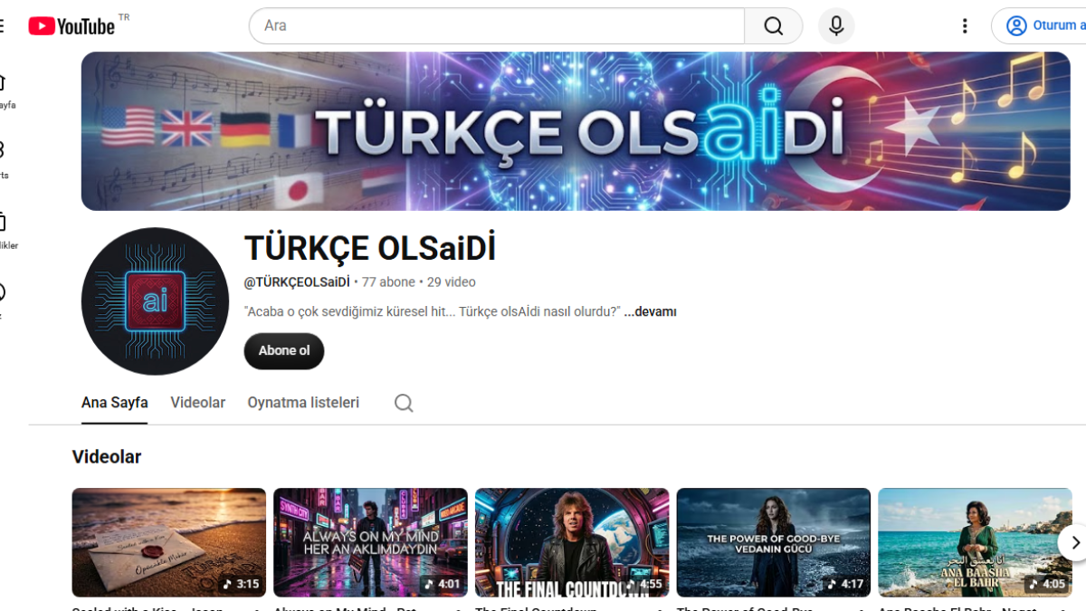 TÜRKÇE OLSaiDİ — Küresel Hit Şarkıların Türkçe AI Yorumları