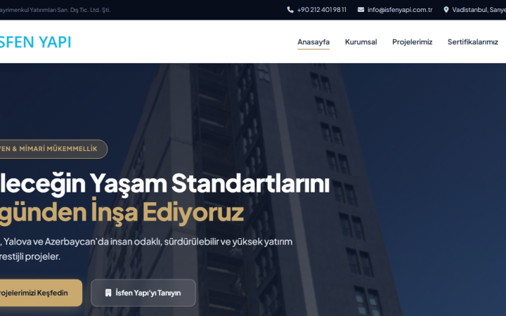 İsfen Yapı — Mimari Proje & İnşaat Portföyü