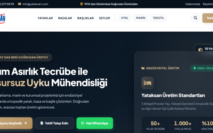 Yataksan — E-Ticaret & Yatak/Baza Ürün Kataloğu
